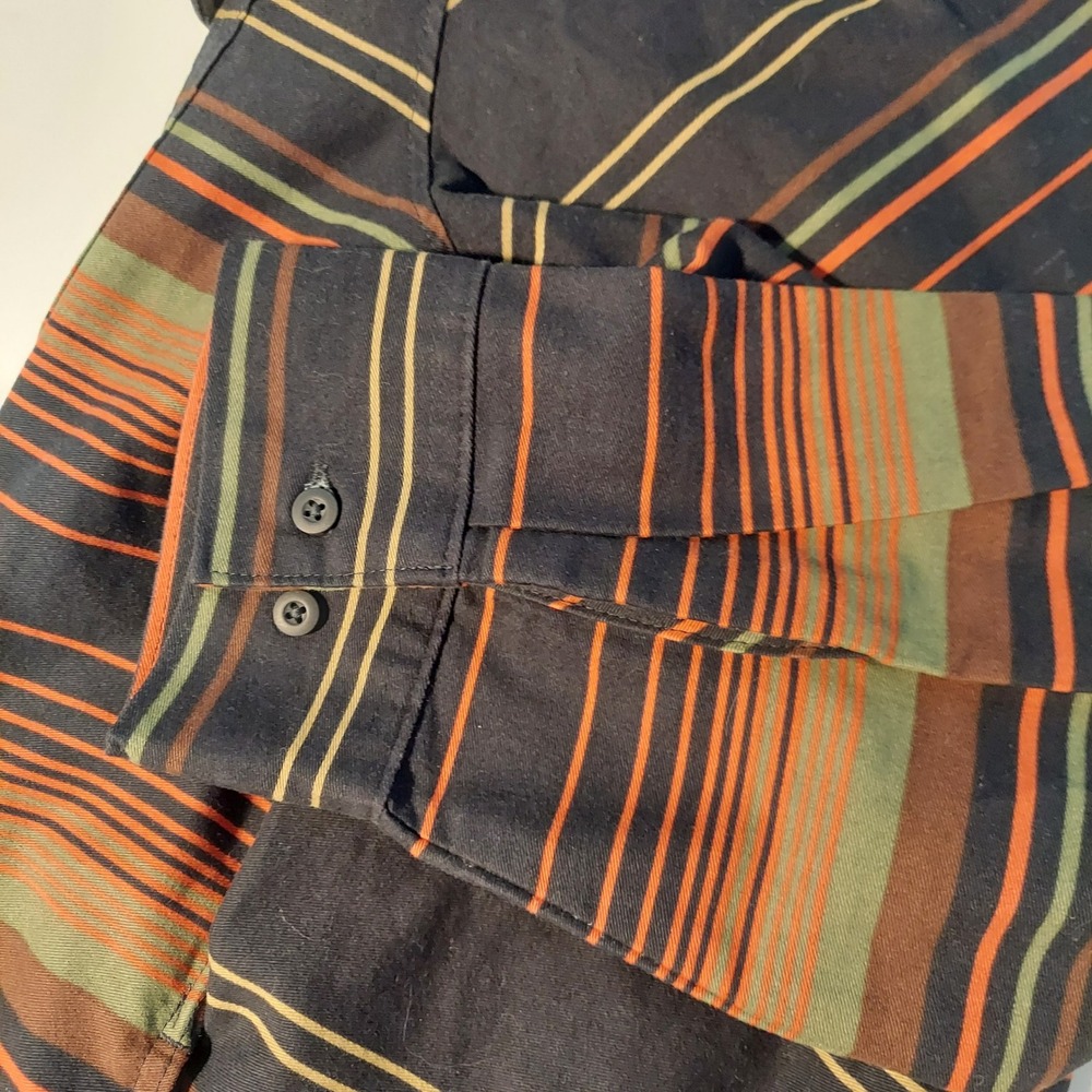 Wrangler‎ Utility Overshirt Mens XL Regular Fit Long Sleeve Striped Side Pockets - Picture 6 of 11